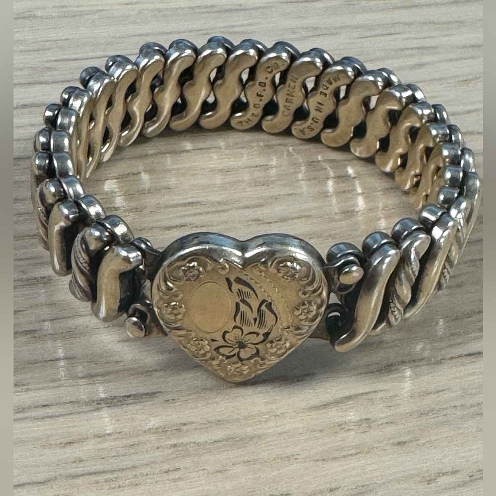 Heart Design Silver and Gold Bracelet